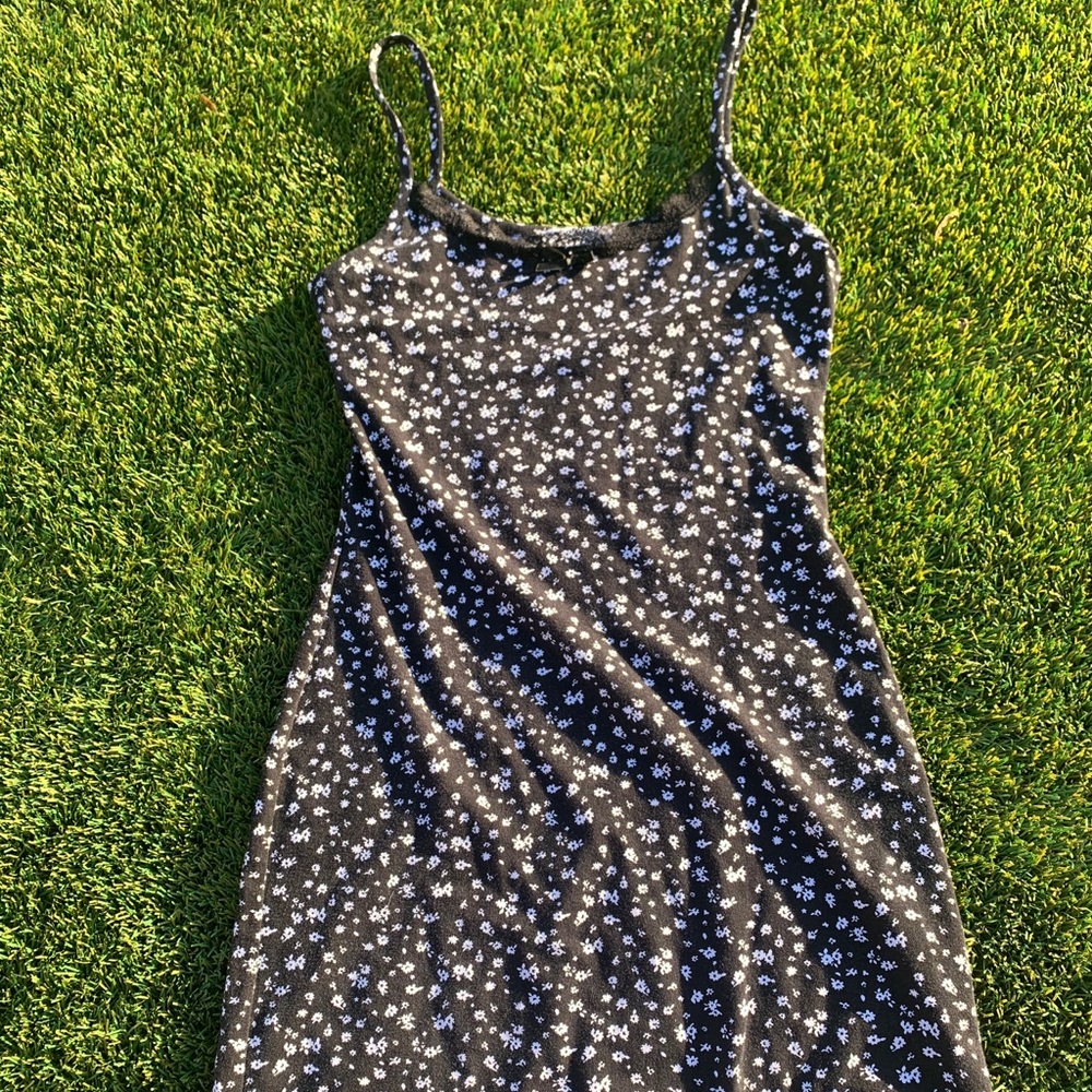 Floral Black Mini Dress